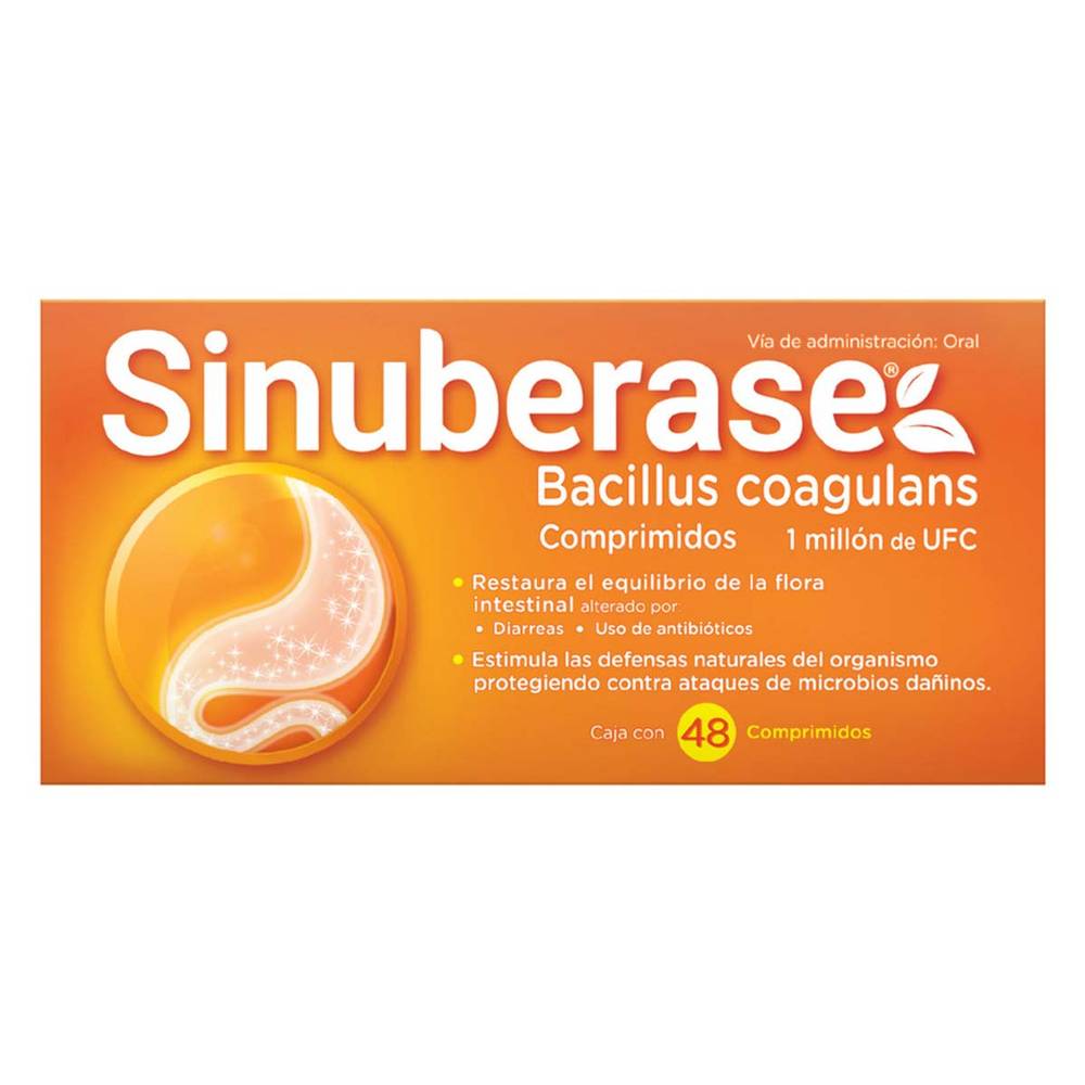 Sinuberase · Bacillus coagulans comprimidos (48 un) (48 un)