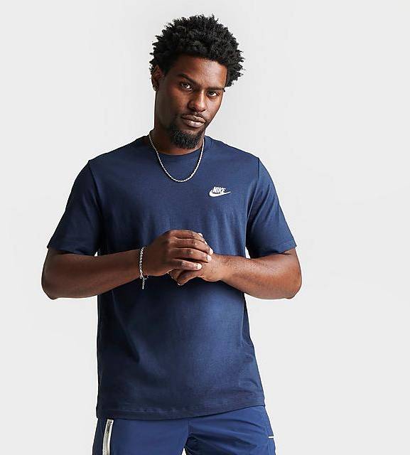 Nike Sportswear Club T-Shirt, Medium, Midnight Navy-White