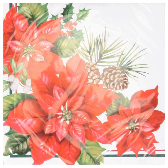 Signature Select Blooming Pointsettia Lunch Napkin (16 ct)