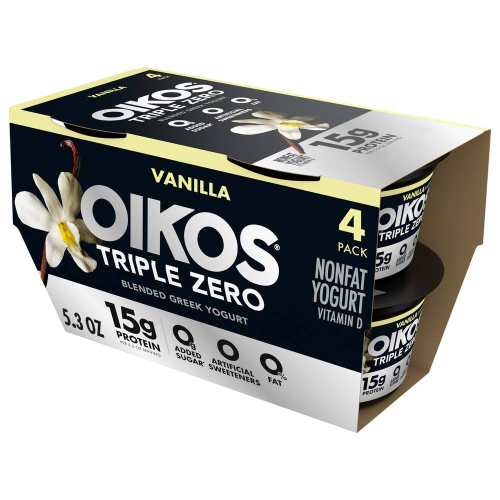 Oikos Triple Zero Vanilla Blended Greek Yogurt (4 ct)