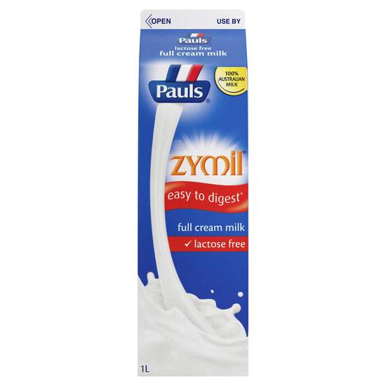 Pauls Zymil Lactose Free Full Cream Milk 1L