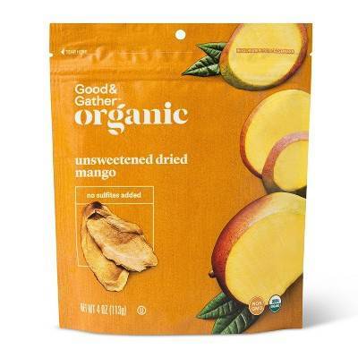 Good & Gather Organic Dried Unsweetened Mango Snacks - 4oz - Tm