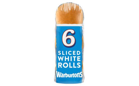 Warburtons 6 Soft & Sliced White Rolls