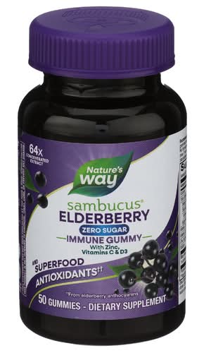 Nature's Way Sambucus Zero Sugar Elderberry Immune Gummy