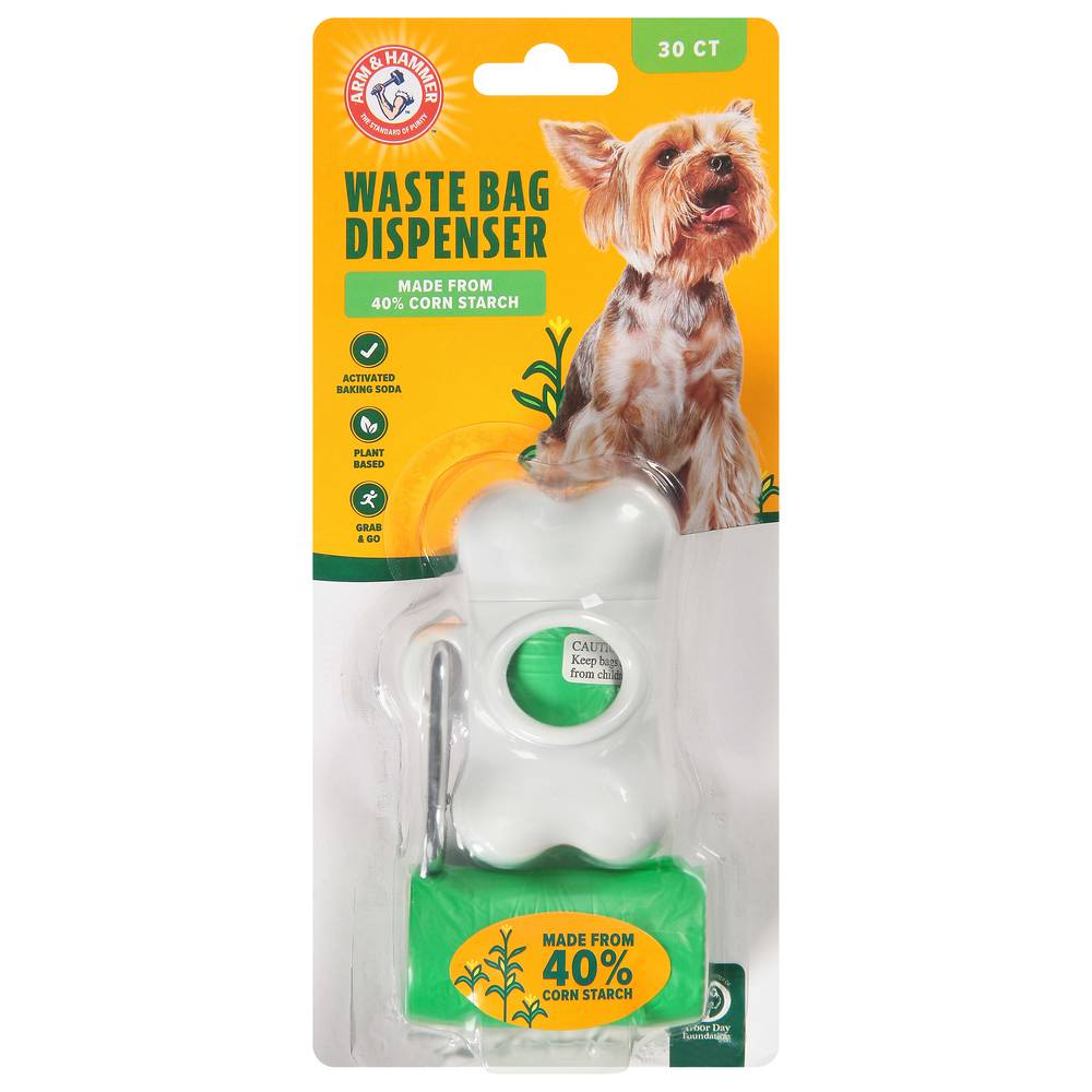 Arm & Hammer Odor Control Dispenser & Corn Starch Waste Bags (3.2 oz)