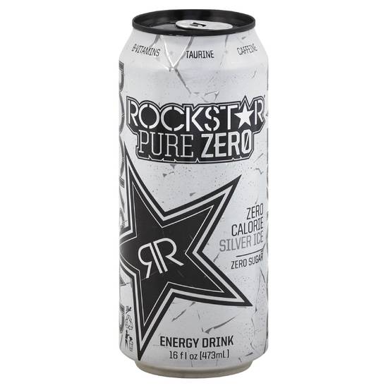 Order Rockstar Pure Zero Energy Drink Silver Ice Grapefruit Can (16 oz) food online from Rite Aid store, Shawnee on bringmethat.com