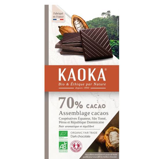 Chocolat noir 70% 100g - KAOKA - BIO