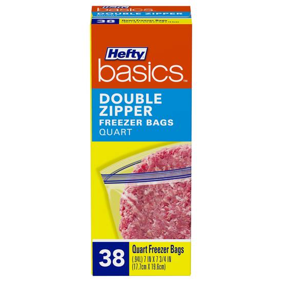 Hefty Basics Quart Double Zipper Freezer Bags (38 ct)