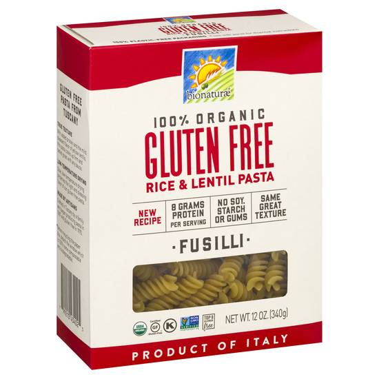 Bionaturae Gluten Free Organic Fusilli Rice & Lentil Pasta