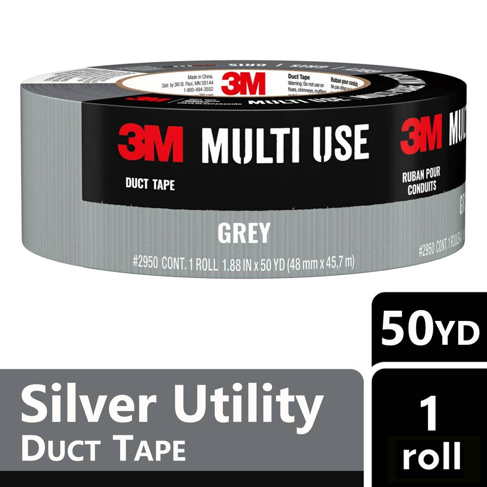 3M Duct Tape Multi-Use Gray Rubberized Duct Tape 1.88-in x 50 Yard(s) | 2950