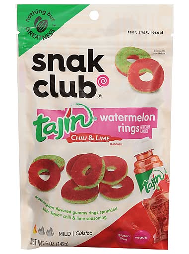 Snak Club with Tajin Watermeln Rings Chile and Lime