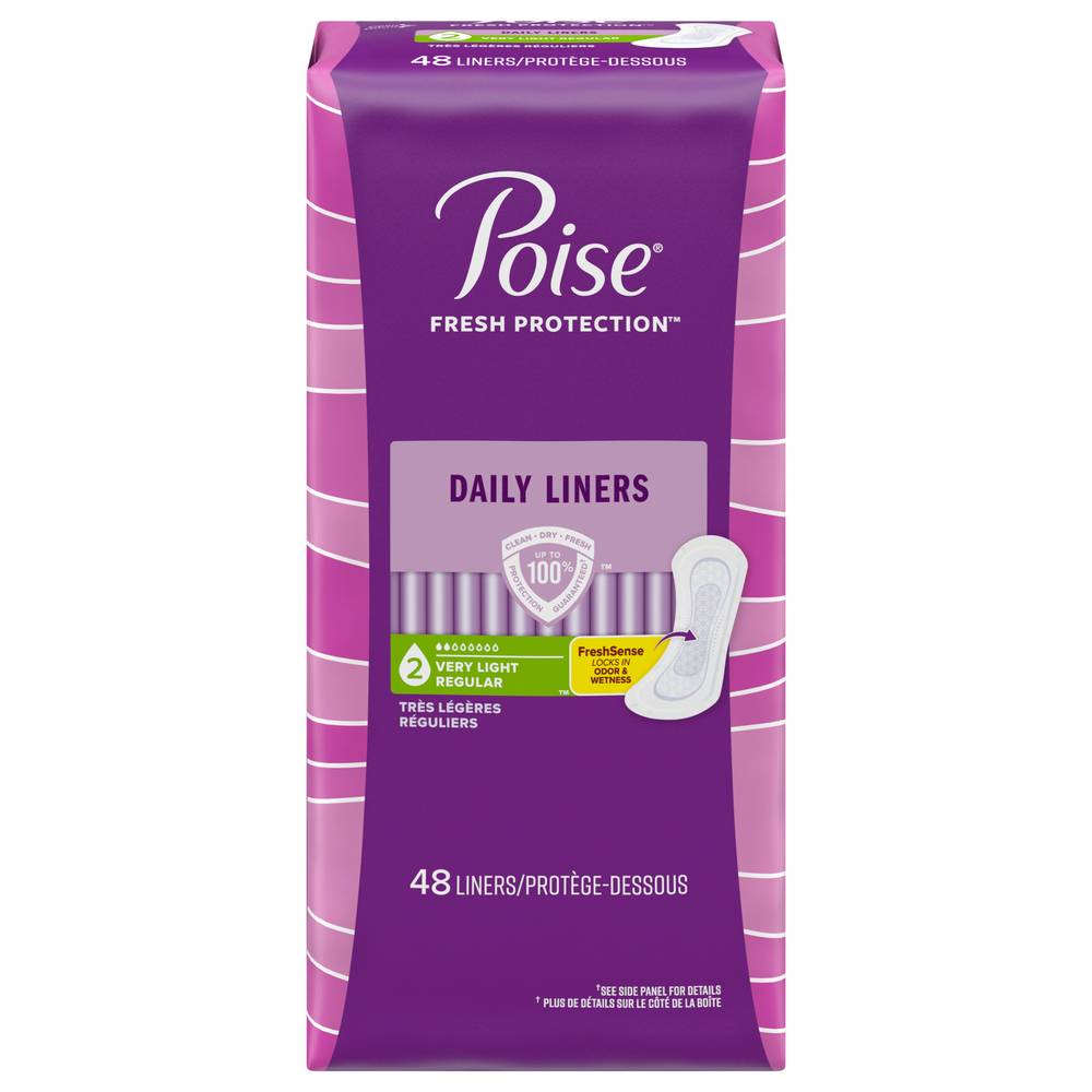 Poise Incontinence Panty Liners, Very Light Absorbency, Regular (9.6 oz)