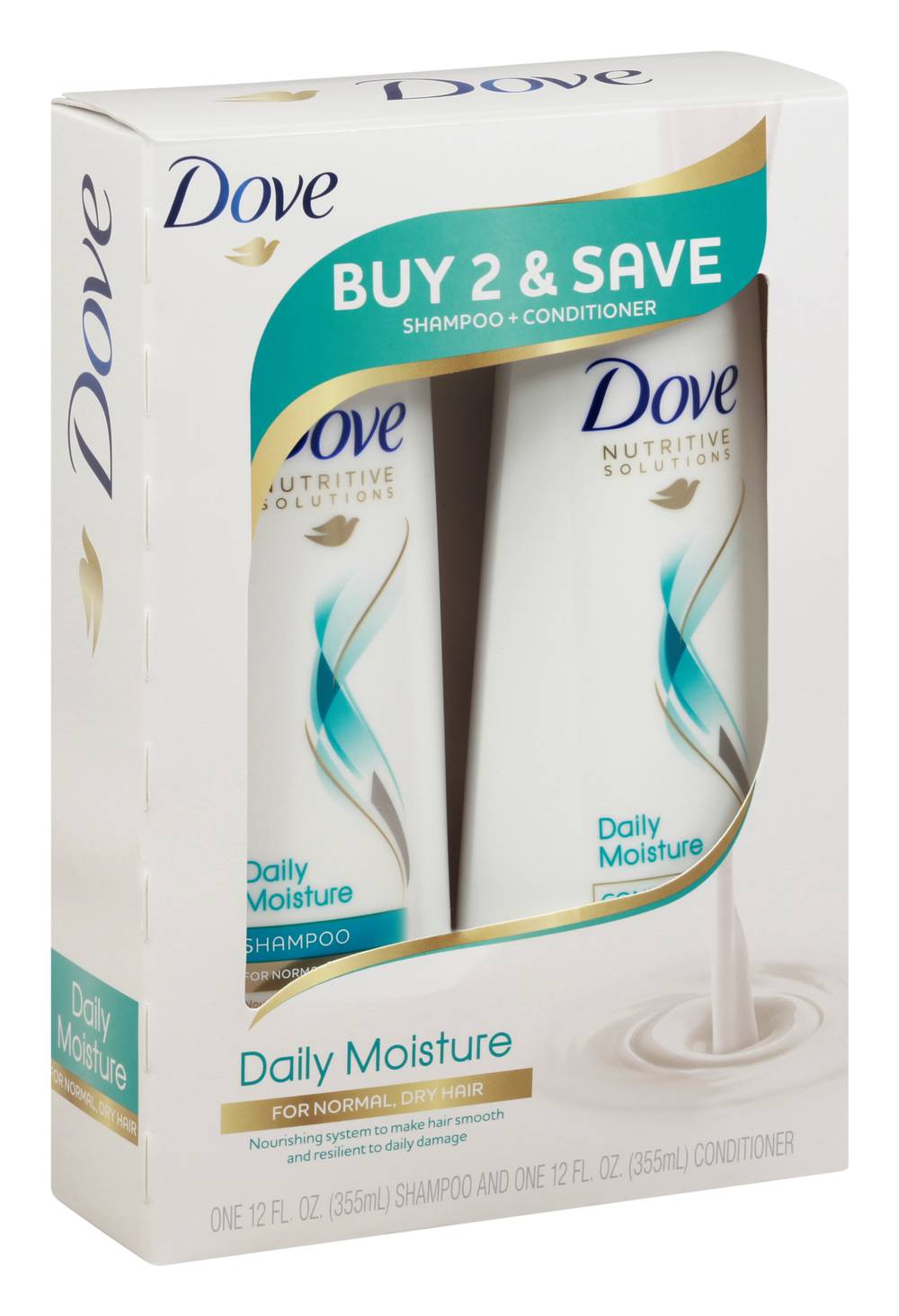 Dove Daily Moisture Shampoo & Conditioner pack (24 fl oz, 2 ct)