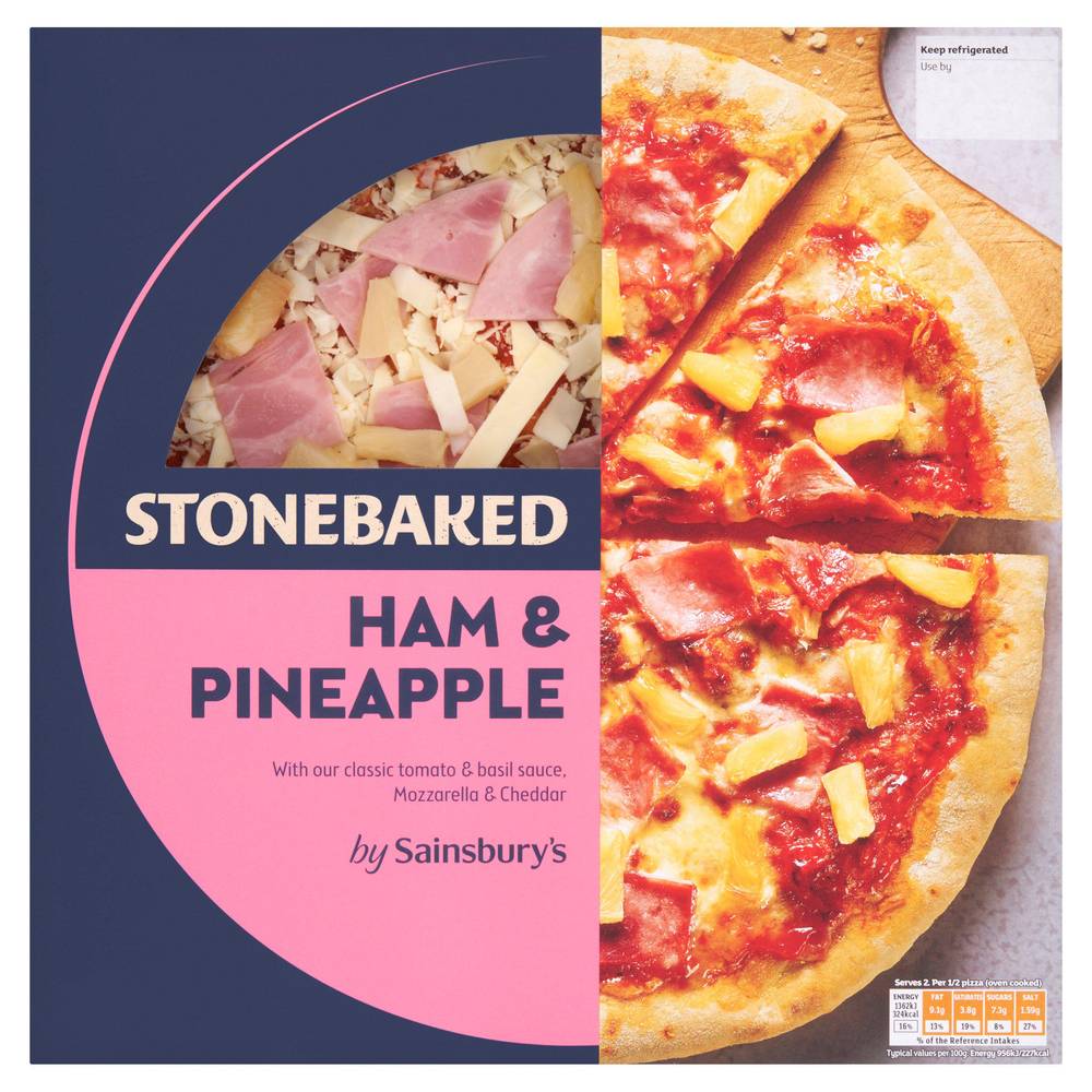 Sainsbury's Stonebaked Ham & Pineapple Hand Stretched Pizza 295g