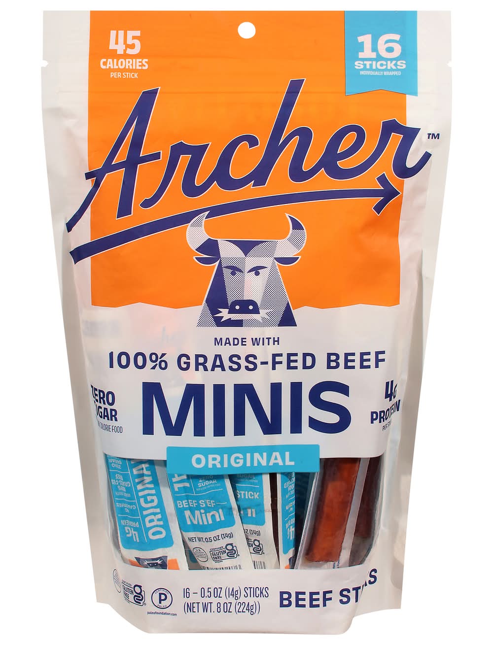 Country Archer Original Grass-Fed Beef Mini Sticks (16 x 0.5 oz)