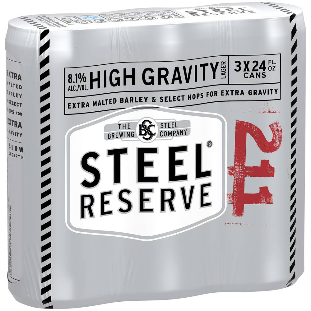 Steel Reserve 211 High Gravity Lager Beer (3 x 24 fl oz)