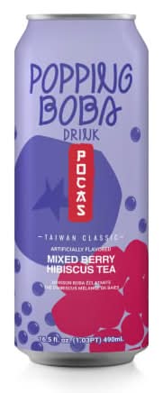 Pocas Popping Boba Tea Drink 16.5oz Purple