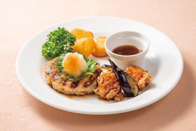 【D8】油淋鶏&おろしハンバーグ