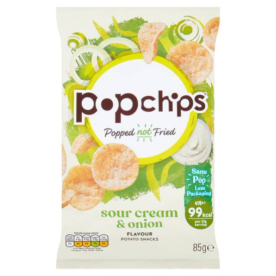 Popchips Sour Cream & Onion, Potato Snacks (85g)