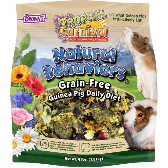 Brown's Tropical Carnival Natural Behaviors Grain-Free Guinea Pig Daily Diet Food (4 lbs)