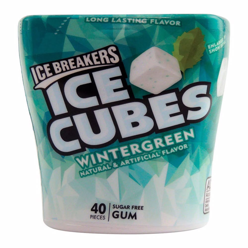 Ice Breakers Ice Cubes Sugar Free Wintergreen Chewing Gum 1 Pk 40 Pc