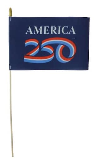 8" X 12" America 250 Stick Flag