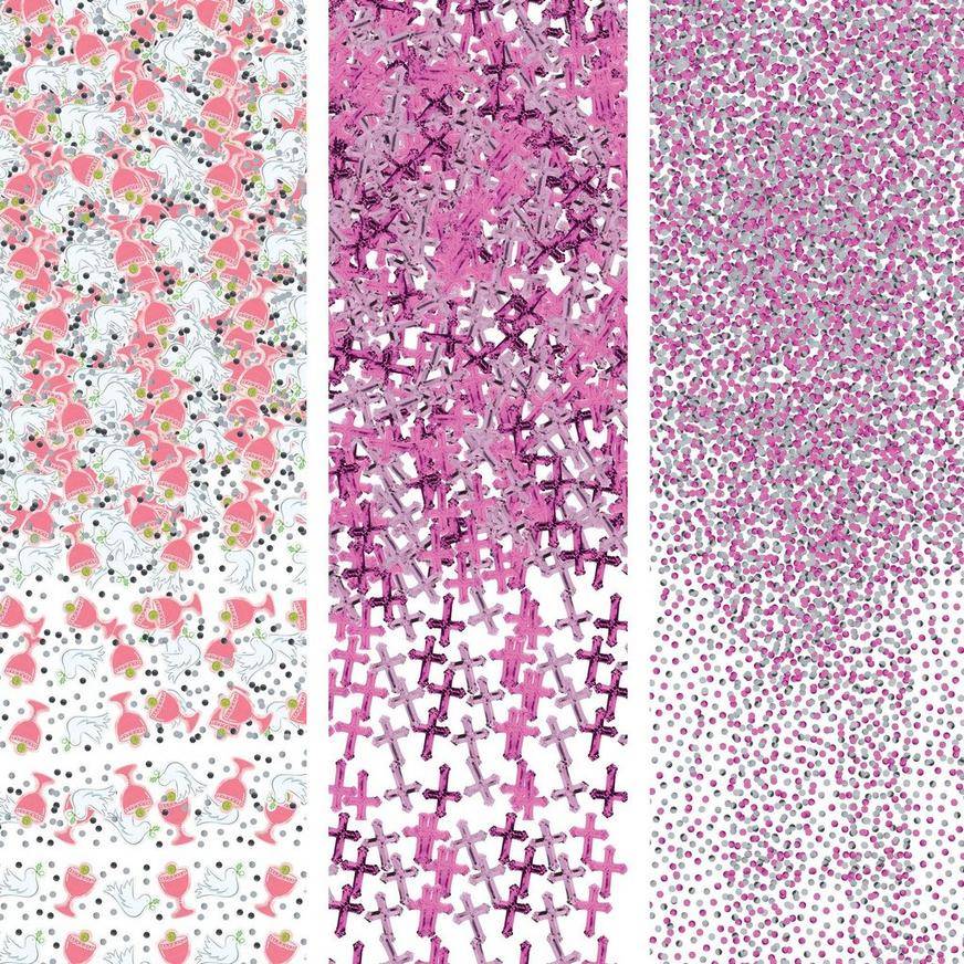 Pink Silver Communion Confetti