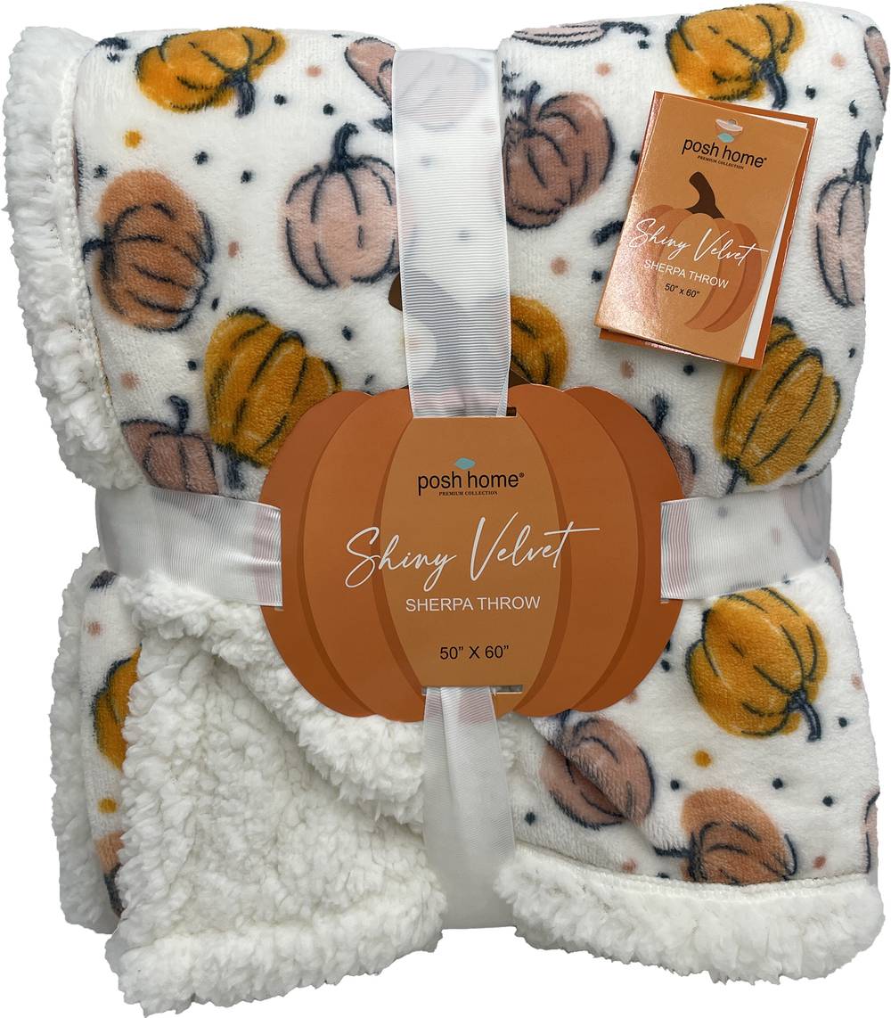 Pumpkin Sherpa Throw