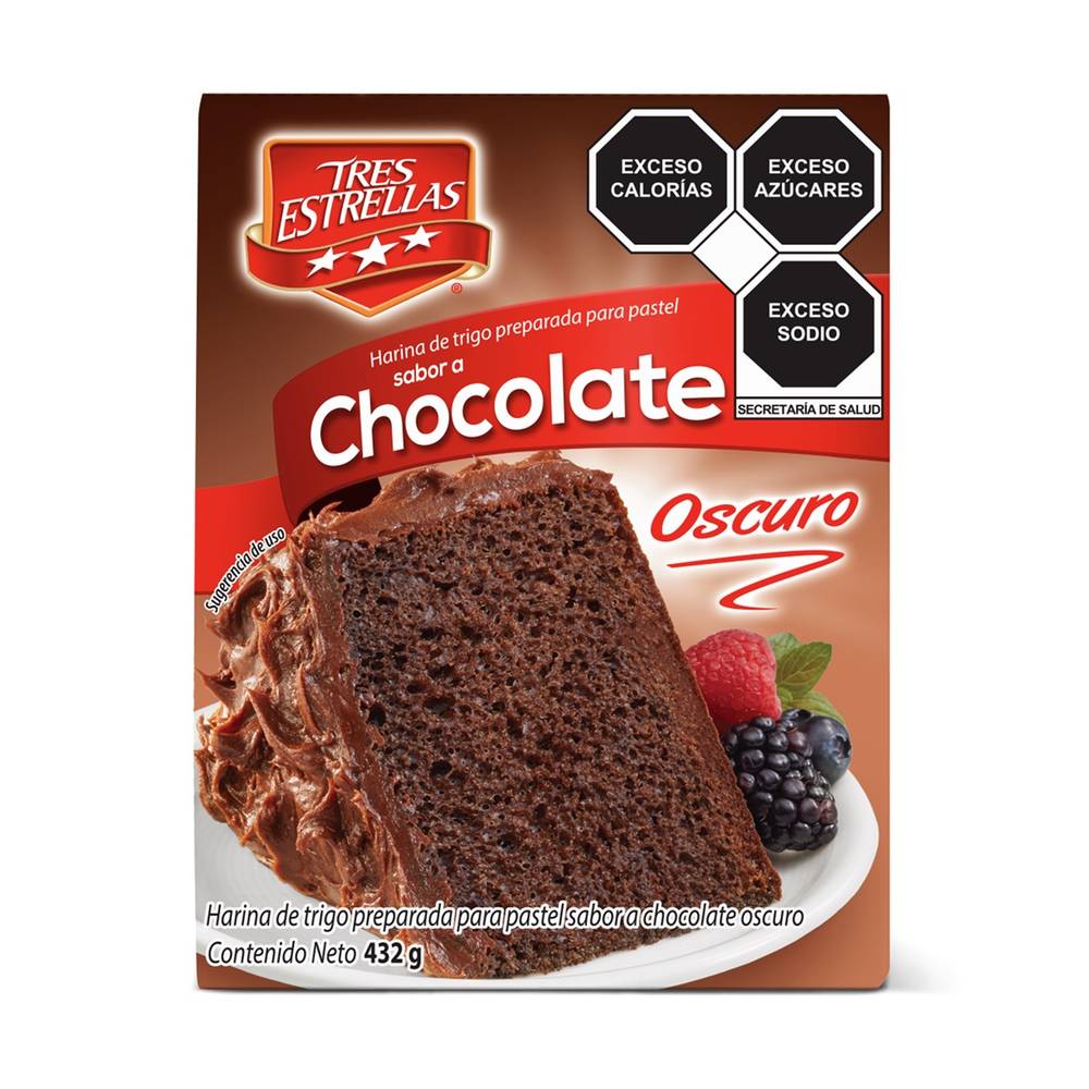 Tres Estrellas · Harina pastel chocolate (432 g)
