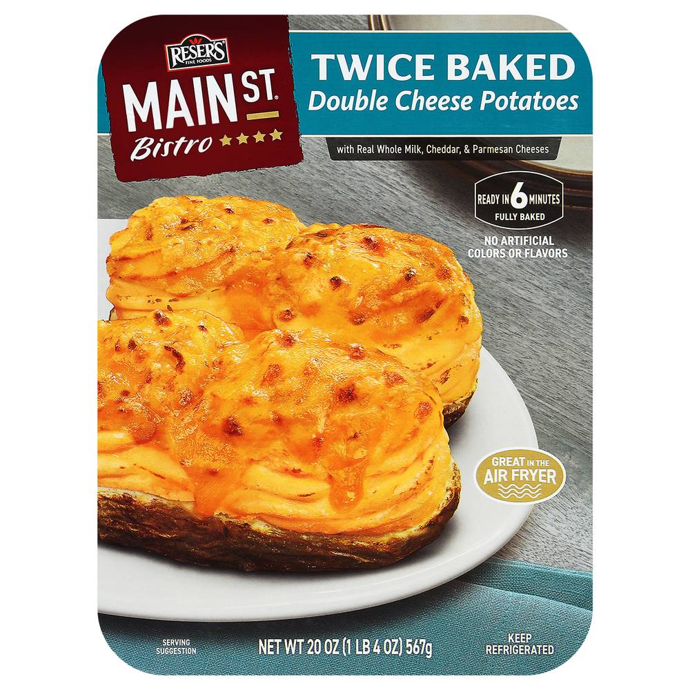 Main St Bistro Twice Baked Double Cheese Potatoes