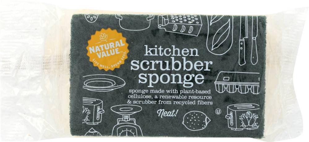 Natural Value Plant-Based Kitchen Scrubber Sponge