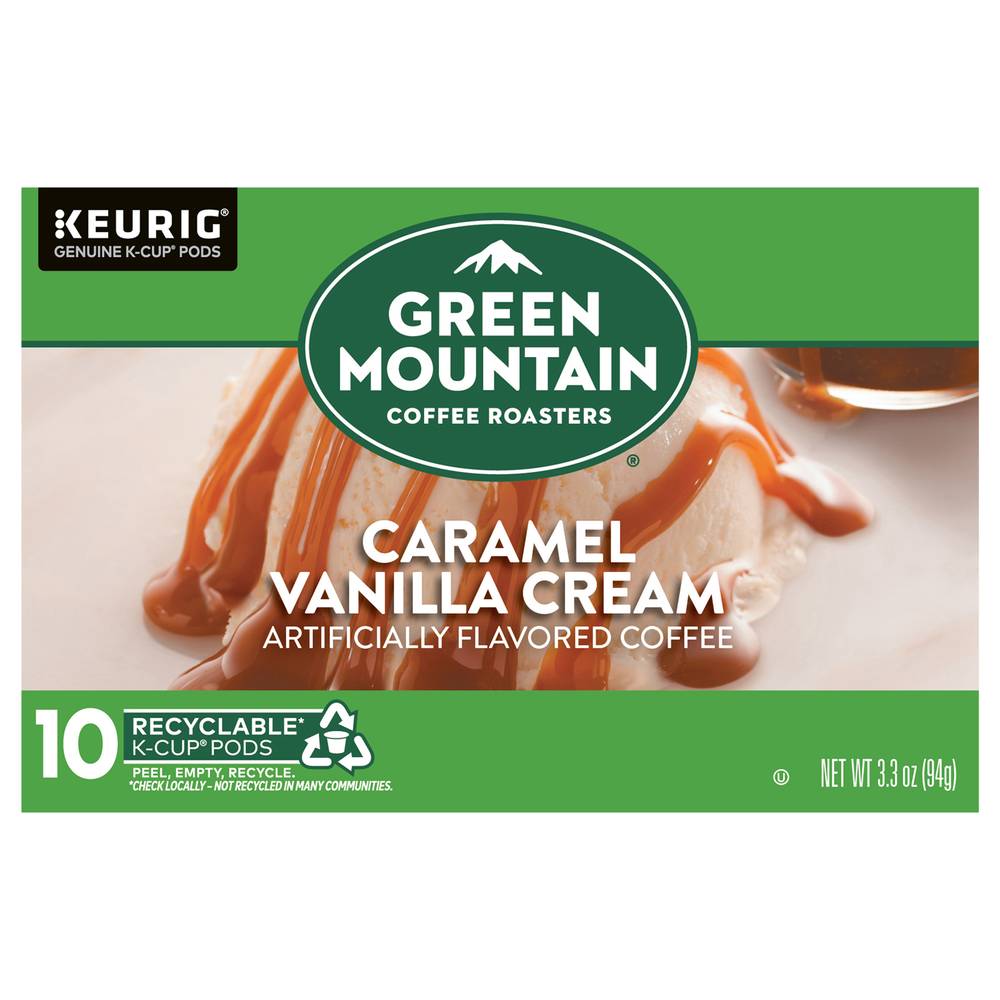 Green Mountain Coffee Roasters K Cup Coffee Pods (10 ct) (3.3 oz) (caramel vanilla cream)