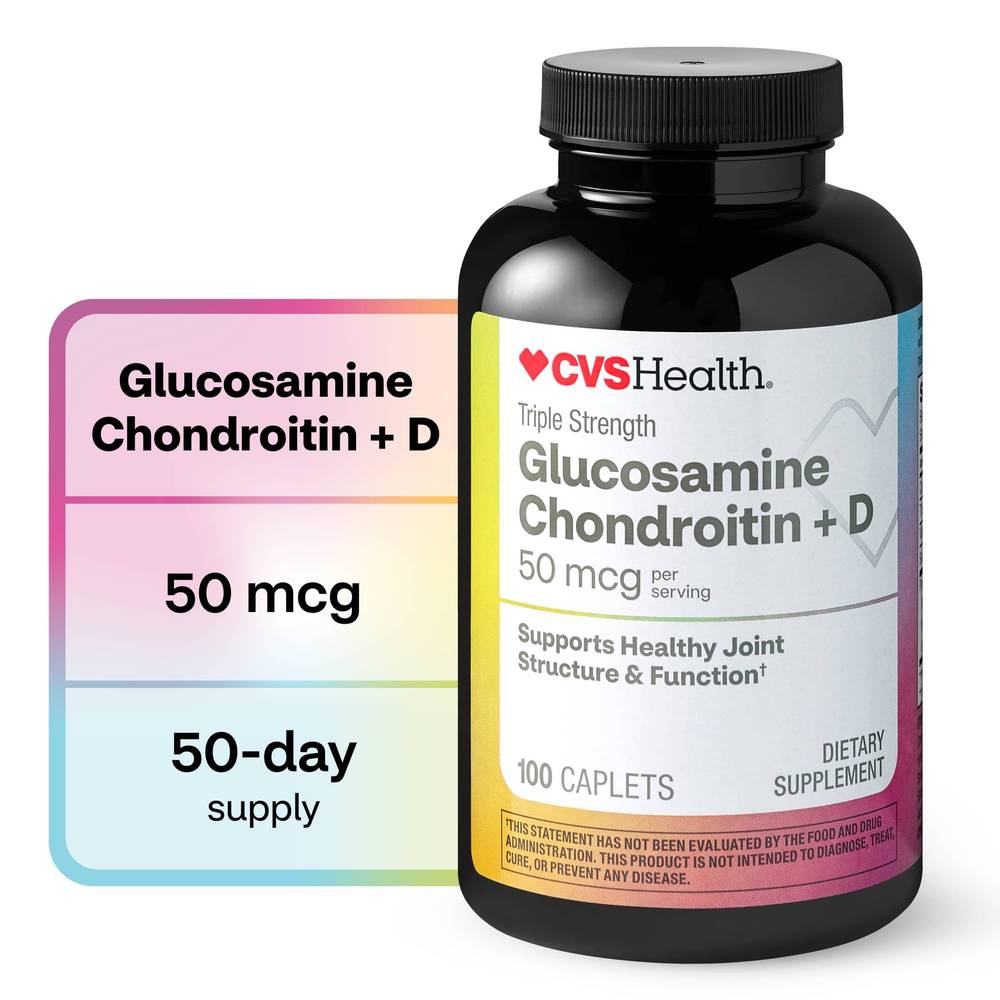 Cvs Health Glucosamine Chondroitin + D3 Caplets, 120 Ct