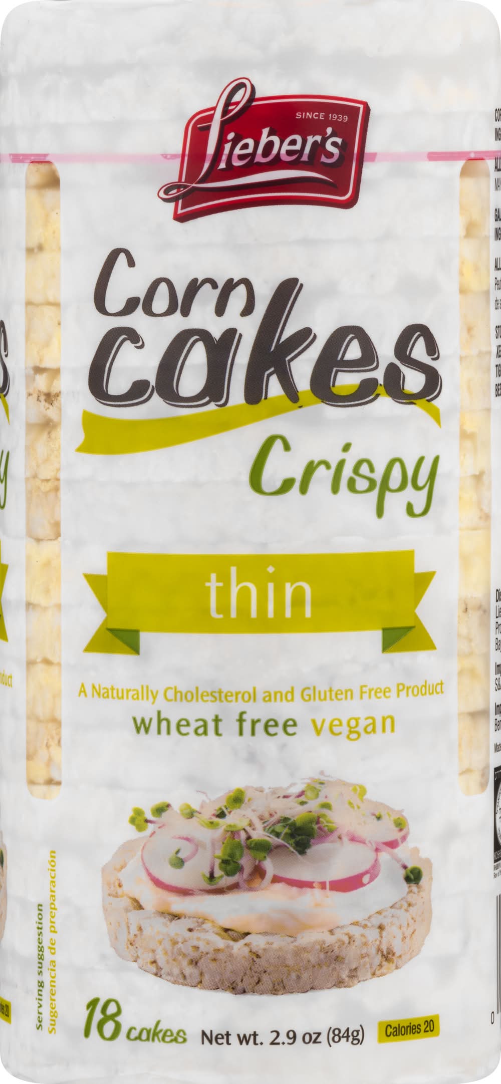 Lieber's Kosher Parve Thin Crispy Corn Cakes (2.9 oz)