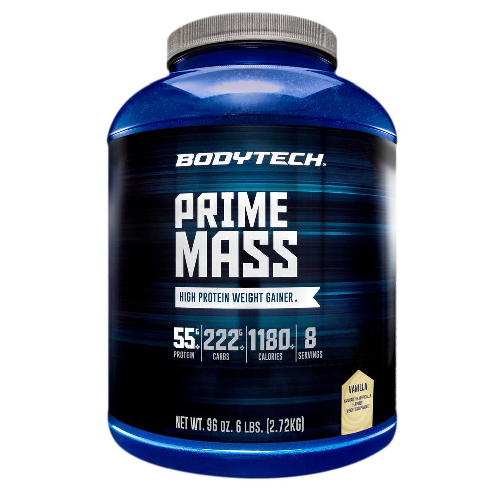 BodyTech Prime Mass High Protein Weight Gainer, Vanilla (96 oz)