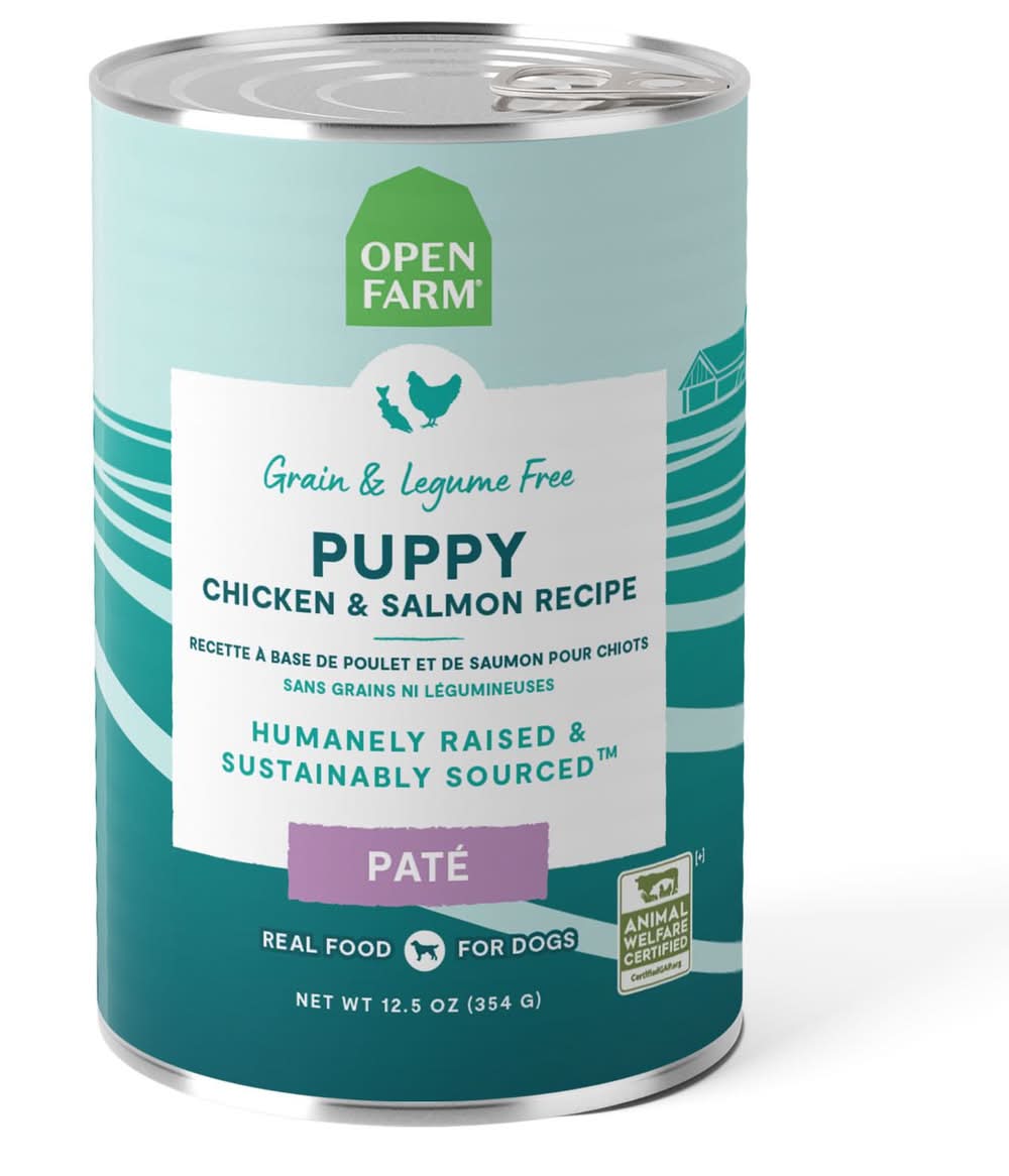 Open Farm Chicken & Salmon Pate Recipe Puppy Dog Food, 12.5 oz
