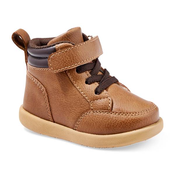 First Steps Boys Prewalk Boot, Brown, Size 4