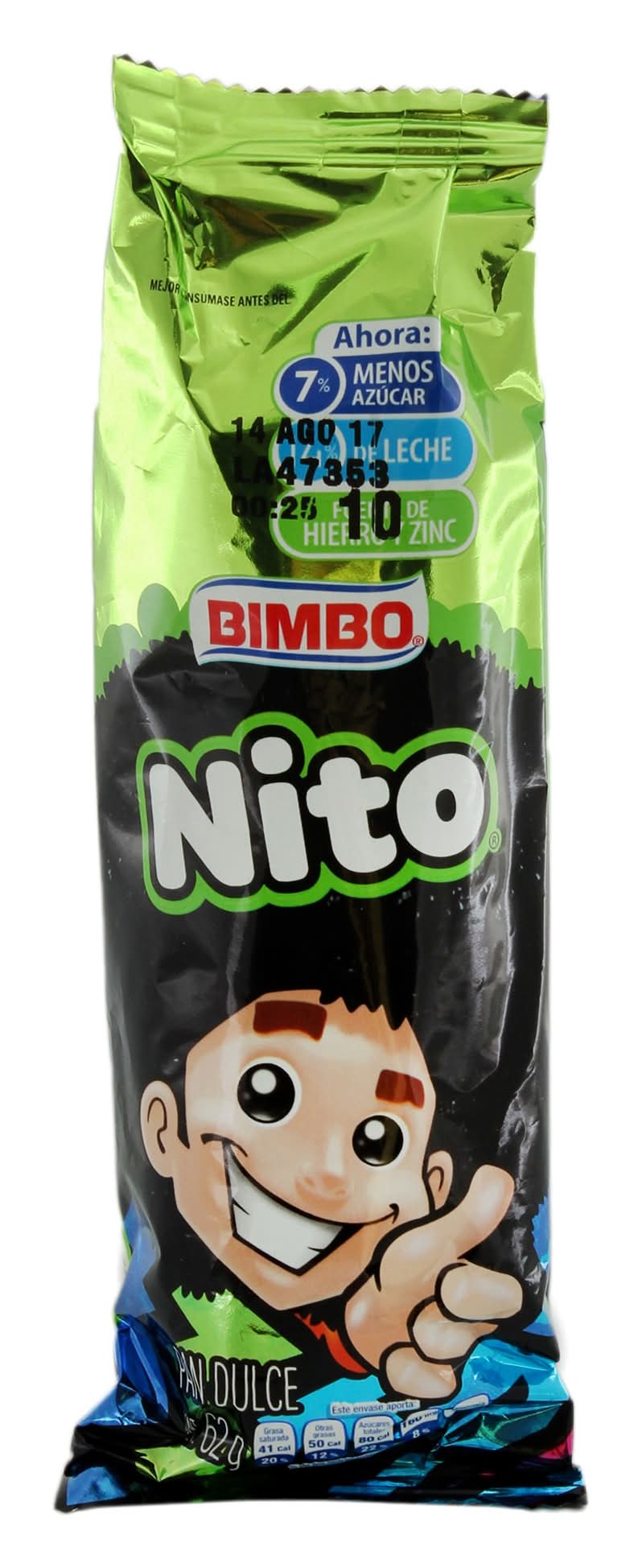 Bimbo · Pan dulce nito relleno con chocolate (62 g)