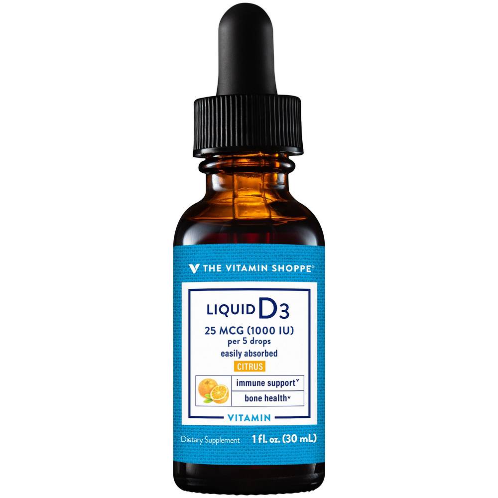 The Vitamin Shoppe Vitamin D3 Immune Support & Bone Health Liquid (citrus)
