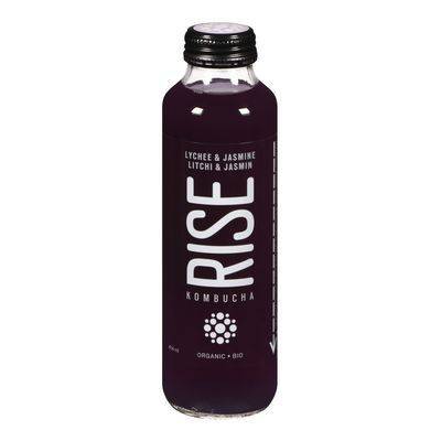 Rise kombucha kombucha bio au litchi et jasmin (414 ml) - organic lychee and jasmine beverage (414 ml)