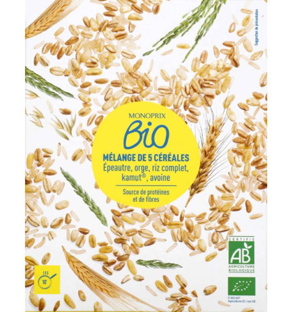 Monoprix Bio - Mélange de 5 céréales (500g)