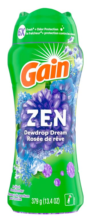 Gain perles de réhausseur de parfum pour lessive (rosée de rêve) - gain zen in-wash laundry scent booster beads (379 g)