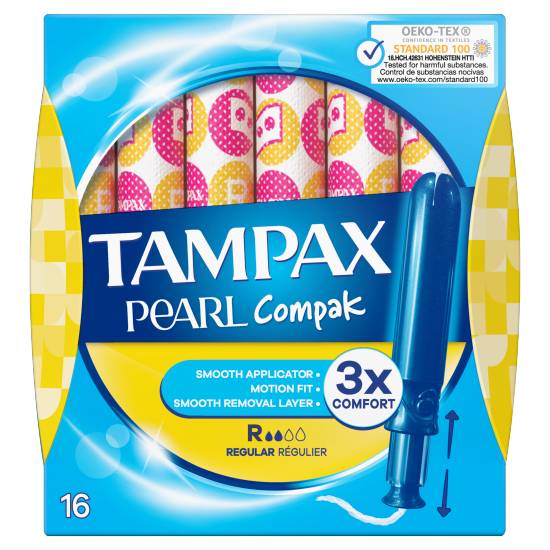 Tampax Pearl Compak Regular Tampons With Applicator