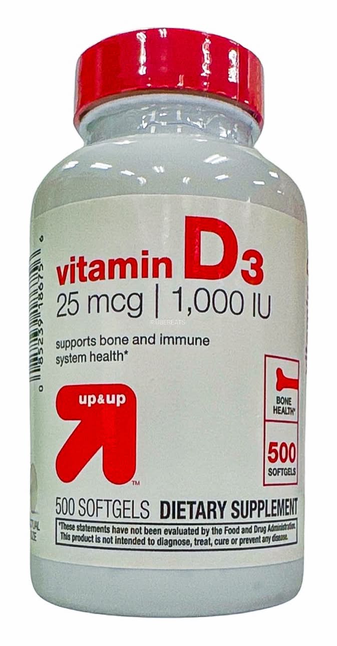 up&up Vitamin D3 Bone Health Dietary Supplement Softgels (500 ct)