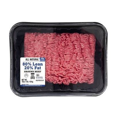 Market Pantry All Natural 80/20 Ground Beef (1 lb)
