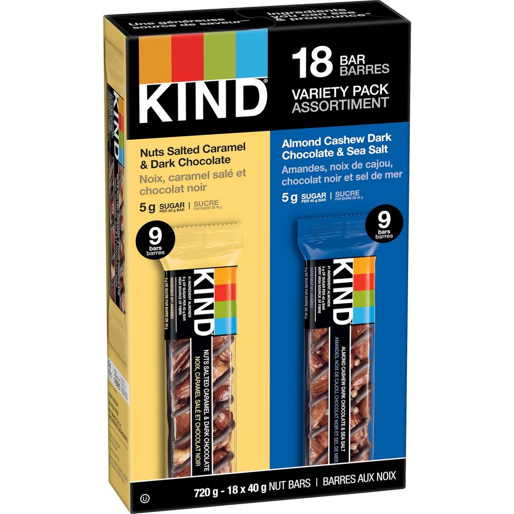 Kind Nut Bars Variety Pack, 18 × 40 G