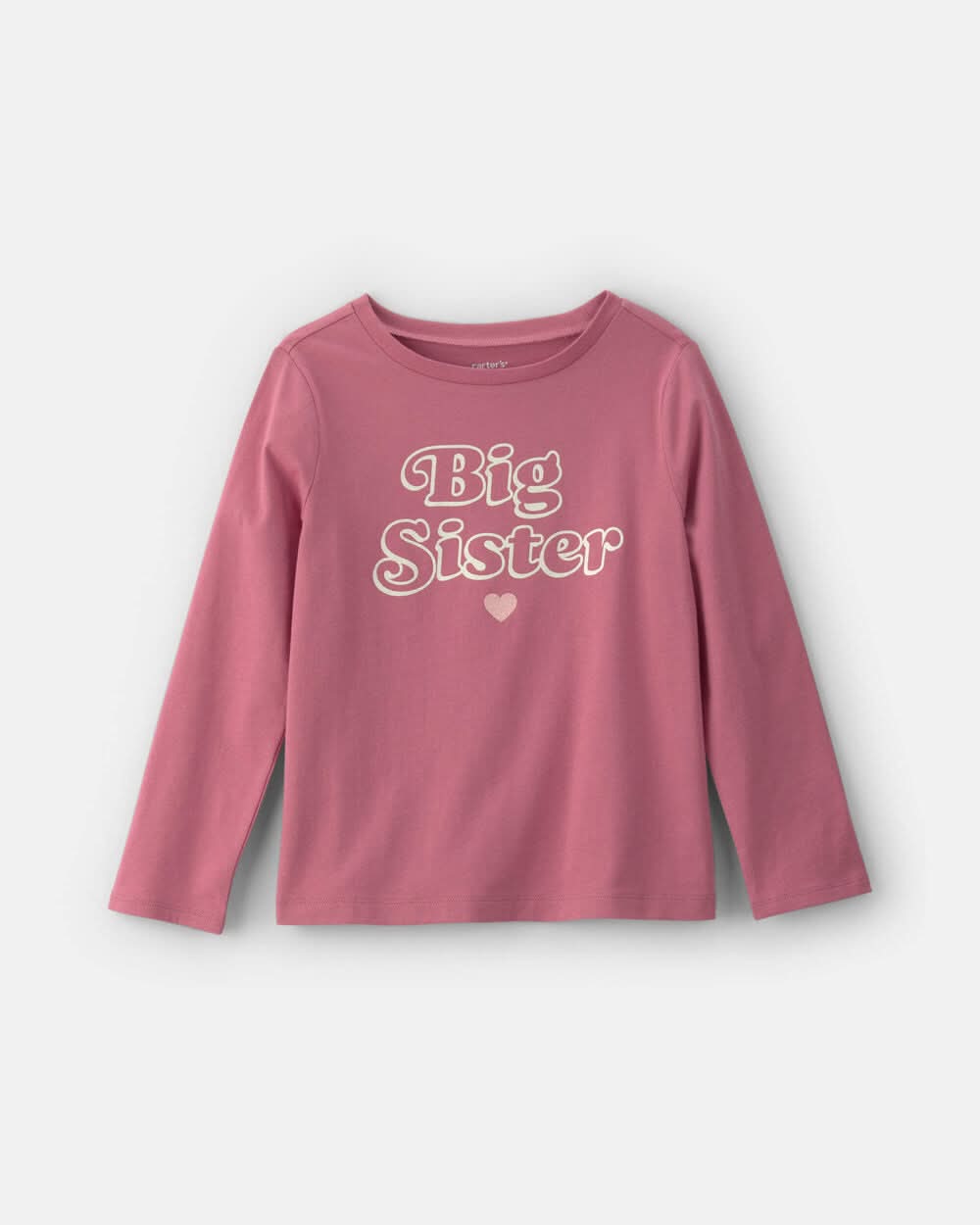 Girls 'Big Sister' Long-Sleeve Graphic Tee - Pink - L