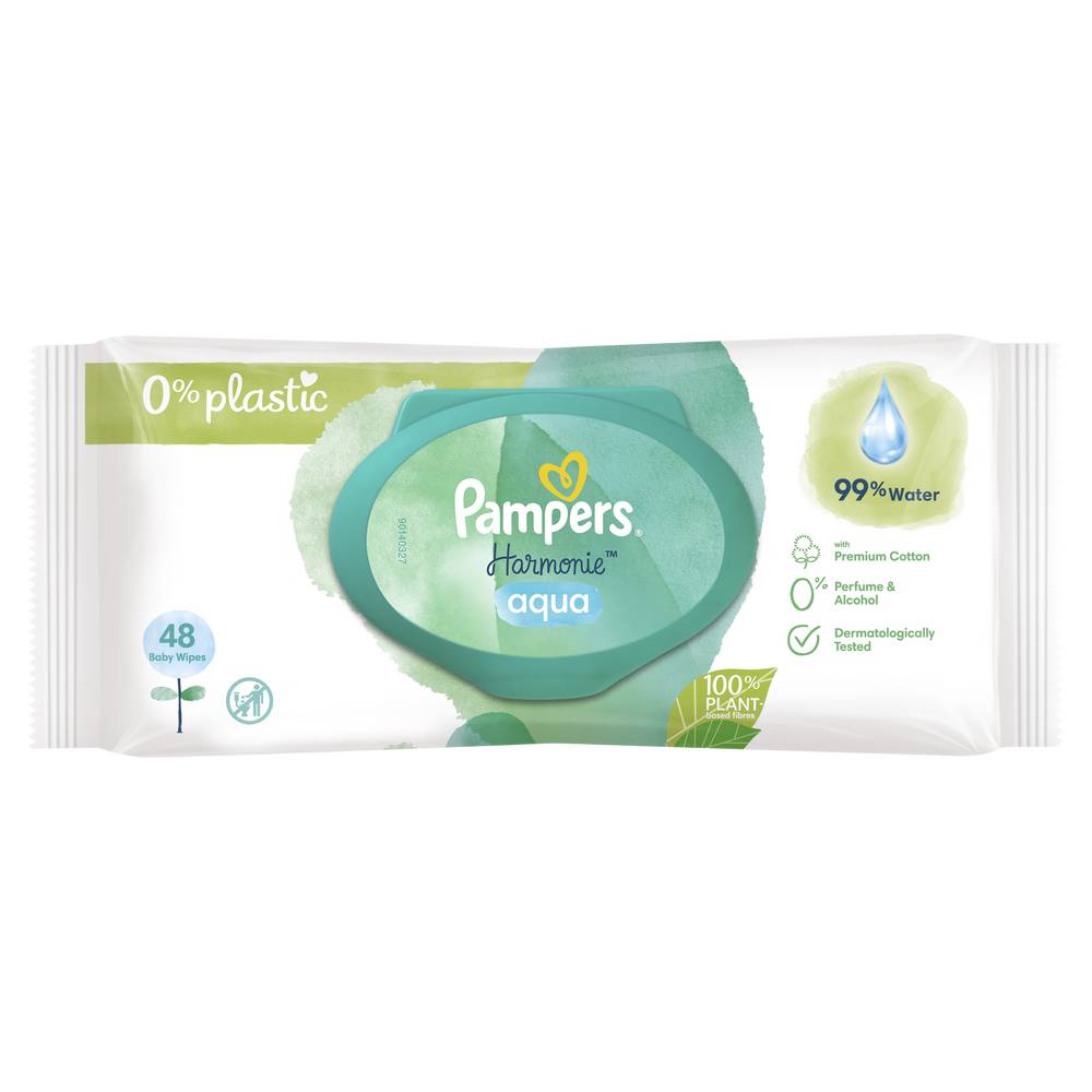 Pampers - Harmonie aqua lingettes pour bébé (48)