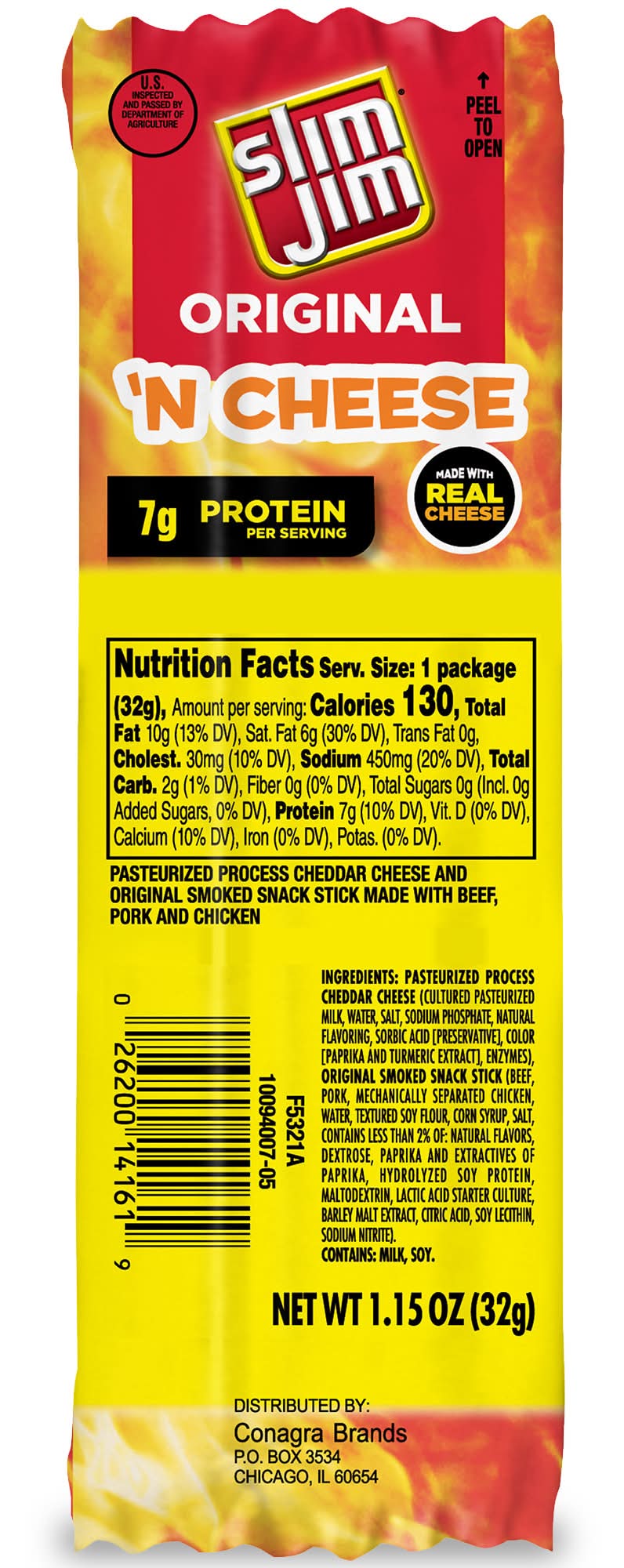 Slim Jim Original 'N Cheese Beef Stick (1.15 oz)