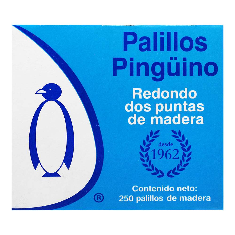 Pingüino palillos de madera redondo dos puntas (250 piezas)